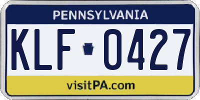 PA license plate KLF0427