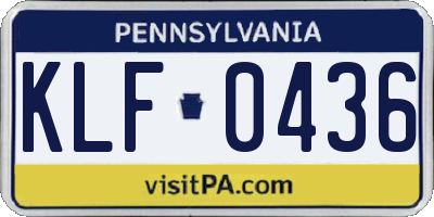 PA license plate KLF0436