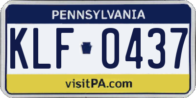 PA license plate KLF0437