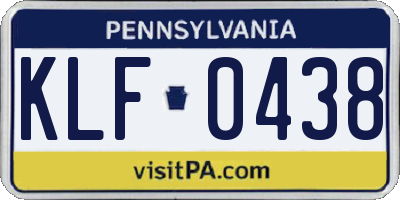 PA license plate KLF0438