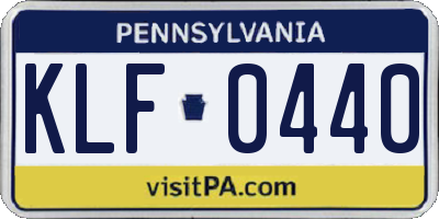 PA license plate KLF0440