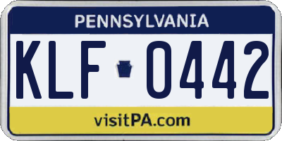PA license plate KLF0442