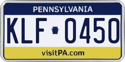 PA license plate KLF0450