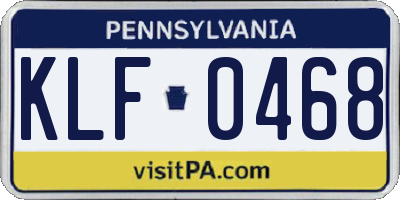 PA license plate KLF0468