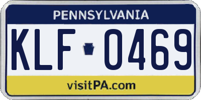 PA license plate KLF0469