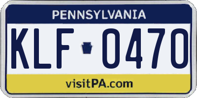 PA license plate KLF0470