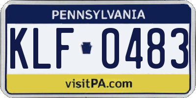 PA license plate KLF0483