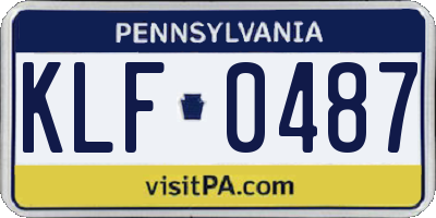 PA license plate KLF0487