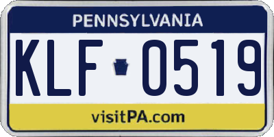 PA license plate KLF0519