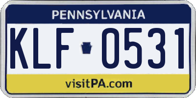 PA license plate KLF0531