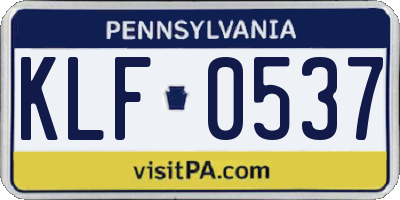 PA license plate KLF0537