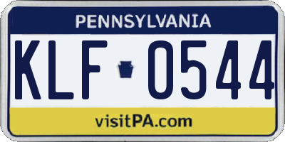 PA license plate KLF0544