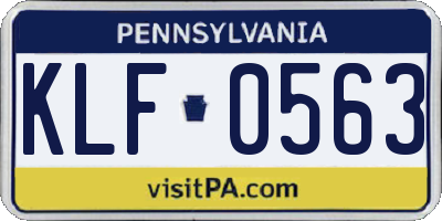 PA license plate KLF0563