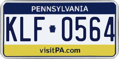 PA license plate KLF0564