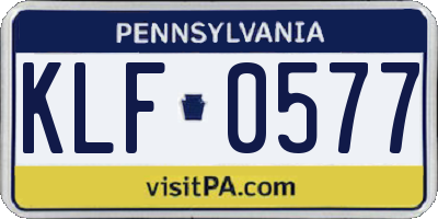 PA license plate KLF0577