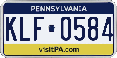 PA license plate KLF0584
