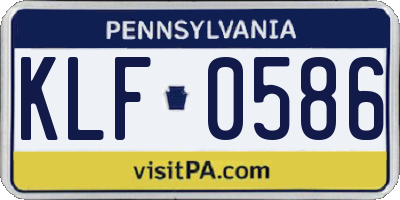 PA license plate KLF0586