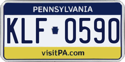 PA license plate KLF0590