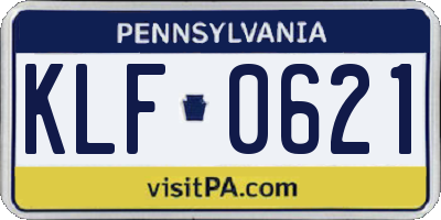 PA license plate KLF0621