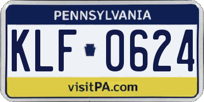 PA license plate KLF0624
