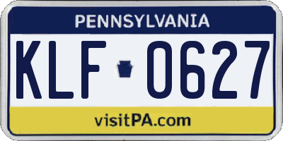 PA license plate KLF0627