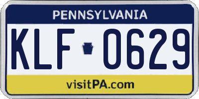 PA license plate KLF0629