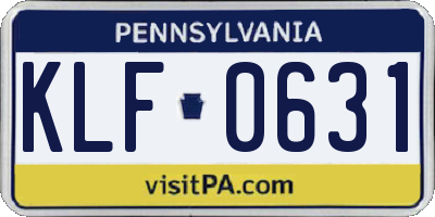 PA license plate KLF0631