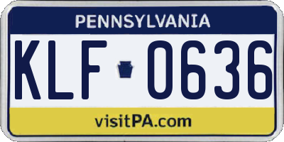 PA license plate KLF0636