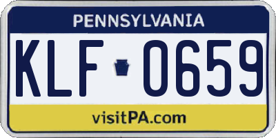 PA license plate KLF0659