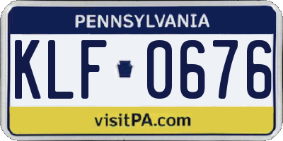 PA license plate KLF0676