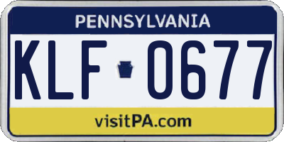 PA license plate KLF0677
