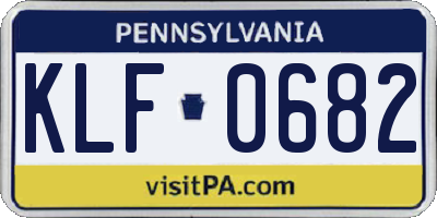 PA license plate KLF0682