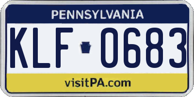 PA license plate KLF0683