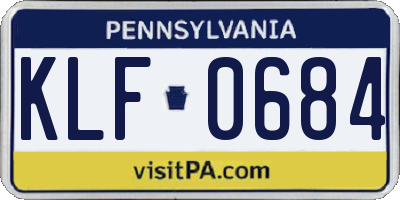 PA license plate KLF0684