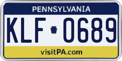 PA license plate KLF0689