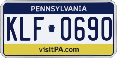 PA license plate KLF0690