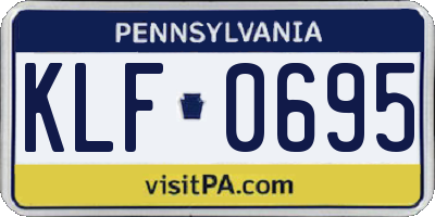 PA license plate KLF0695