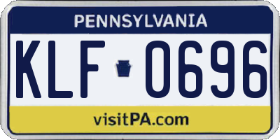PA license plate KLF0696