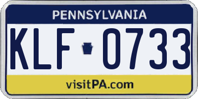 PA license plate KLF0733