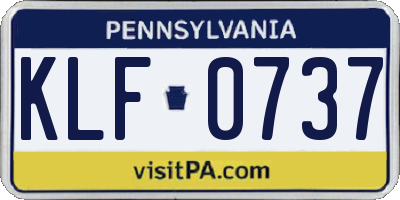 PA license plate KLF0737