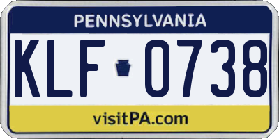 PA license plate KLF0738