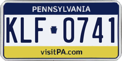 PA license plate KLF0741