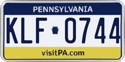 PA license plate KLF0744