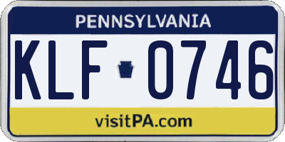 PA license plate KLF0746