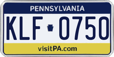 PA license plate KLF0750