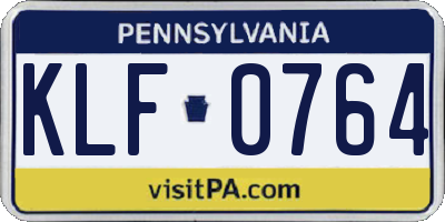 PA license plate KLF0764
