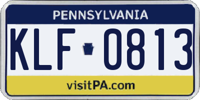 PA license plate KLF0813
