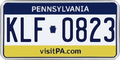 PA license plate KLF0823