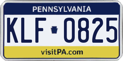 PA license plate KLF0825
