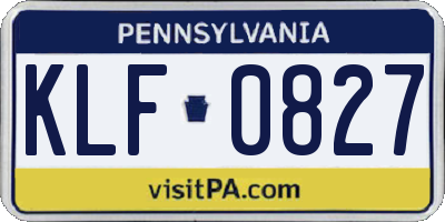 PA license plate KLF0827
